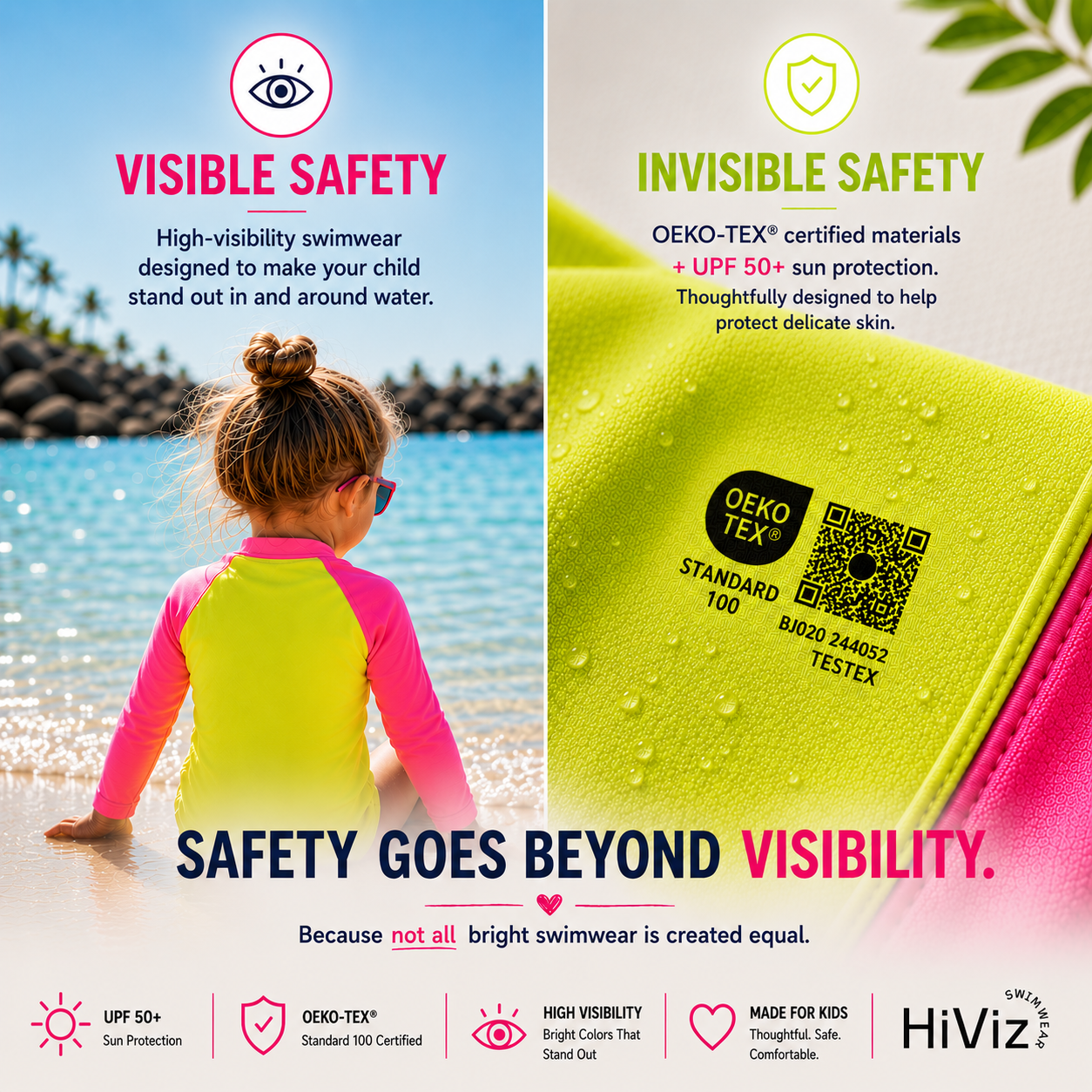 What’s Actually in Your Child’s Swimwear? Why We Chose OEKO-TEX® Certified Materials for HiViz Swimwear.