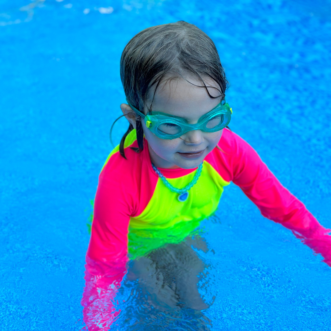 Kids’ Neon Rash Guard – Neon Pink and Yellow | UPF 50+