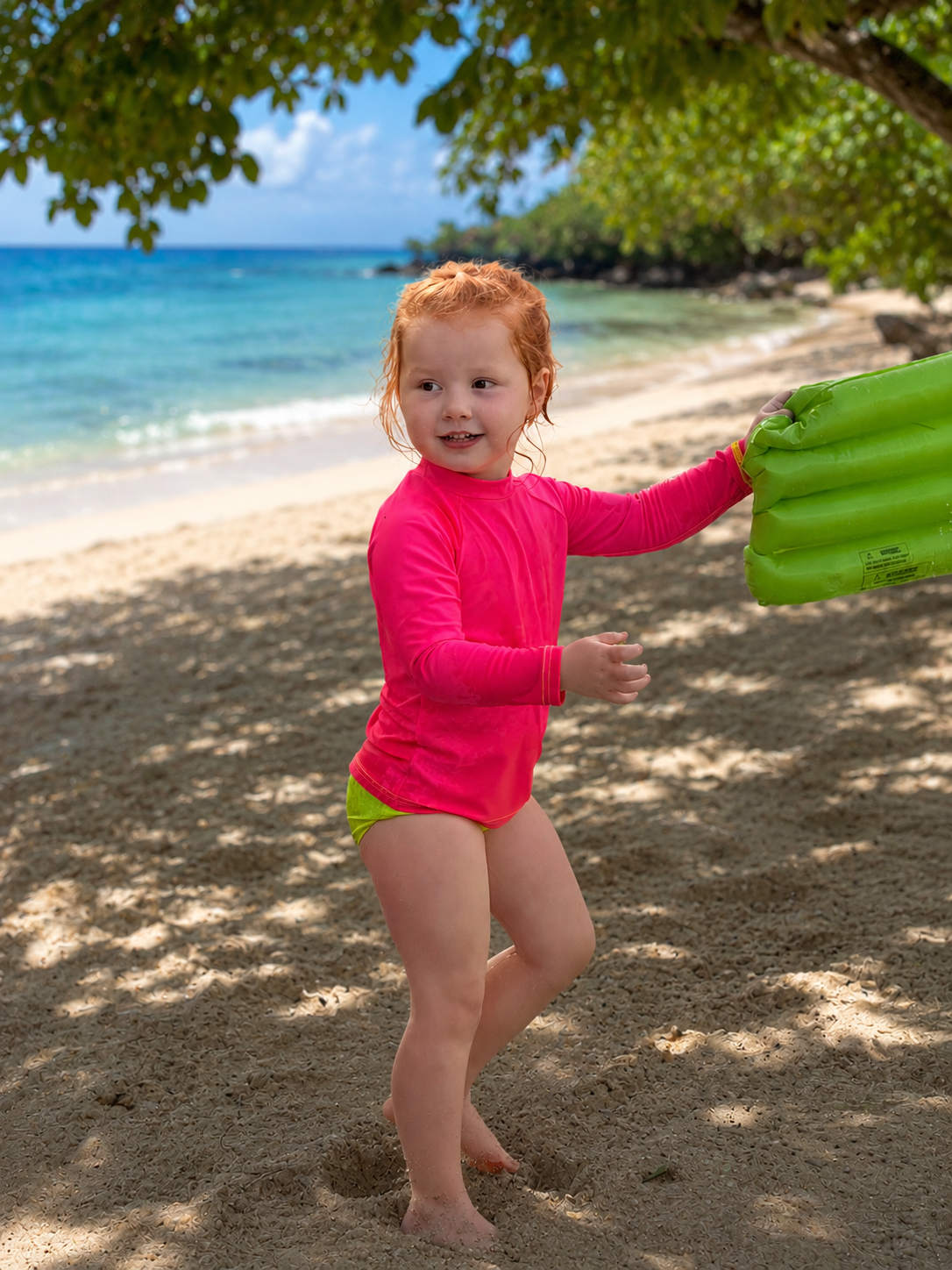 Kids’ Neon Rash Guard – Neon Pink | UPF 50+
