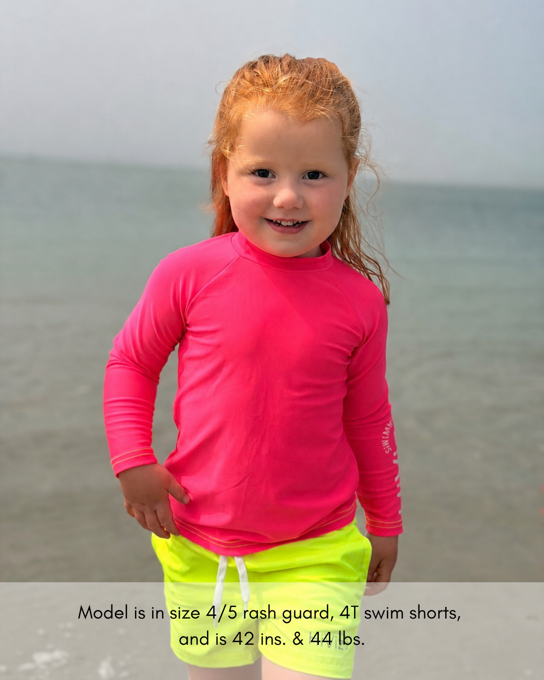 Kids’ Neon Rash Guard – Neon Pink | UPF 50+
