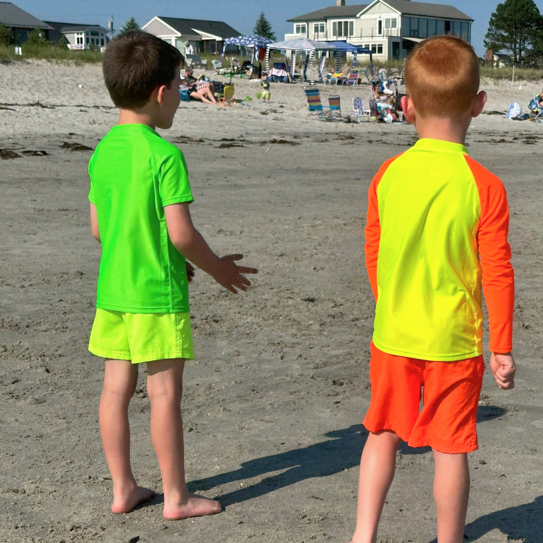 Kids' Neon Rash Guard – Neon Green, Short-Sleeve