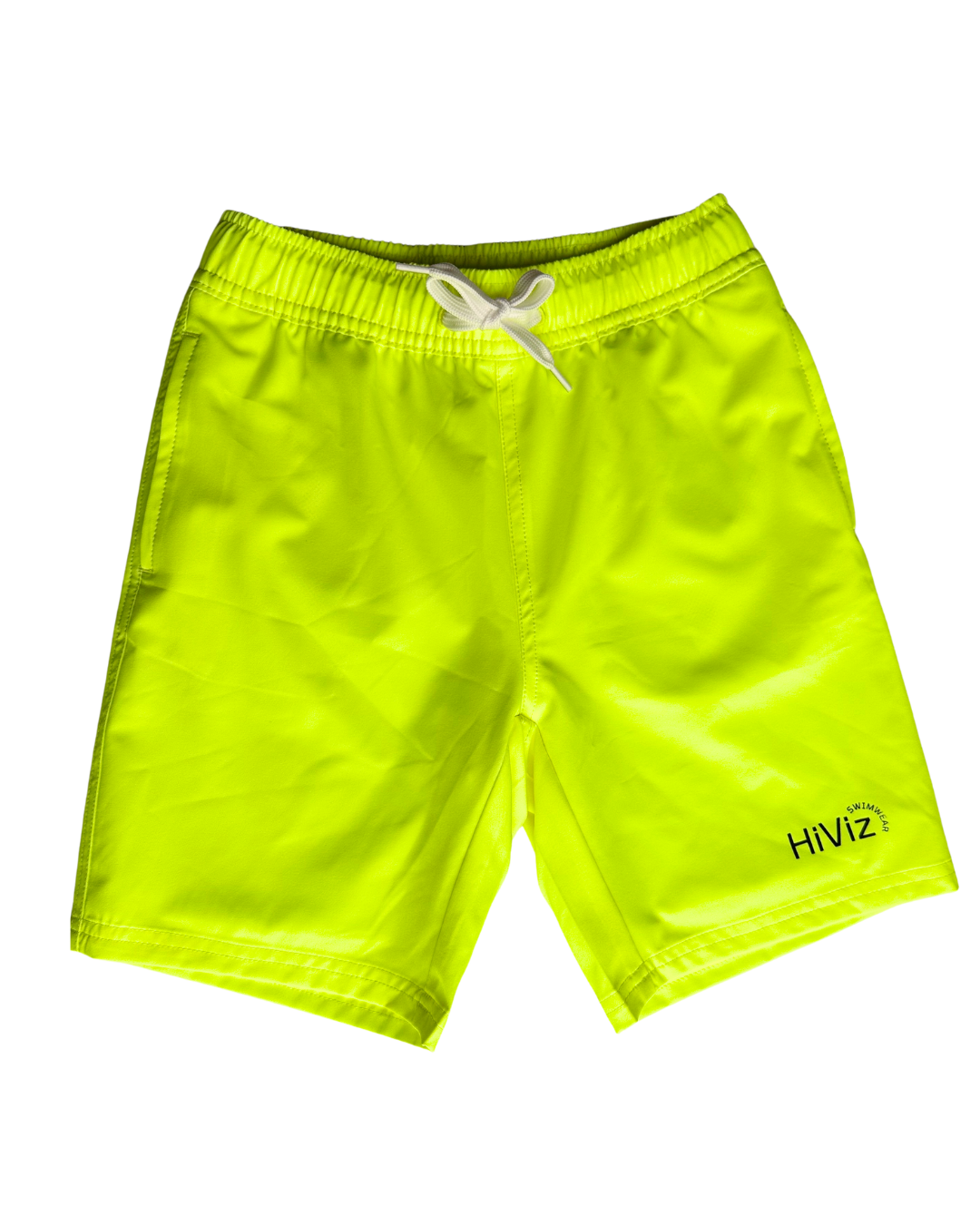 Boys' Neon Yellow Swim Trunks with Boxer Brief Liner