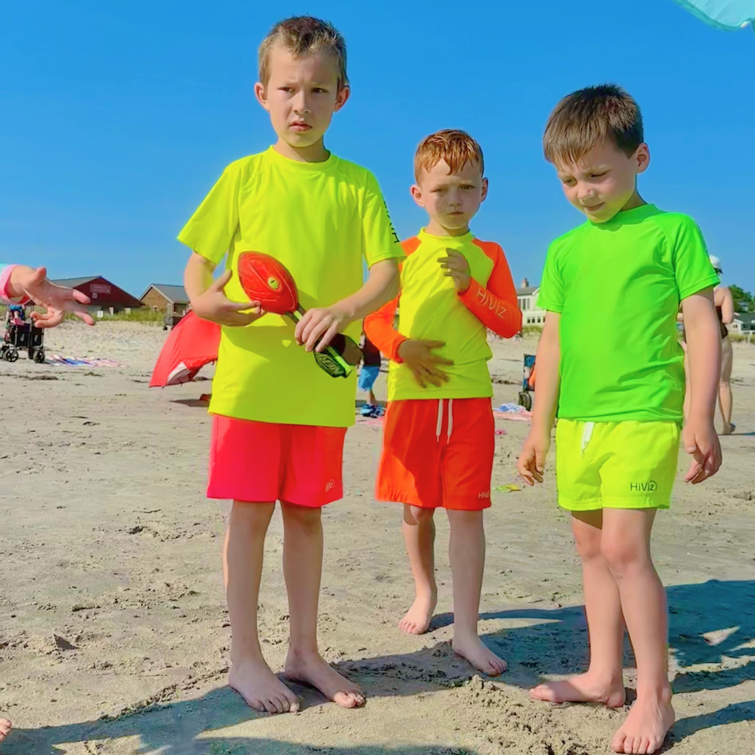 Kids' Neon Rash Guard – Neon Green, Short-Sleeve