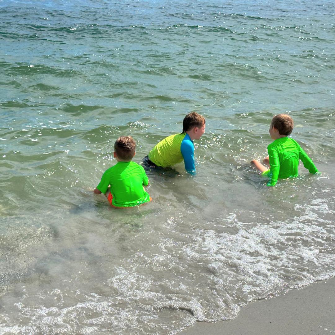 Kids’ Neon Rash Guard – Neon Yellow and Blue  | UPF 50+