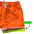 HiViz neon orange swim shorts with sensory-friendly boxer brief liner showing. 