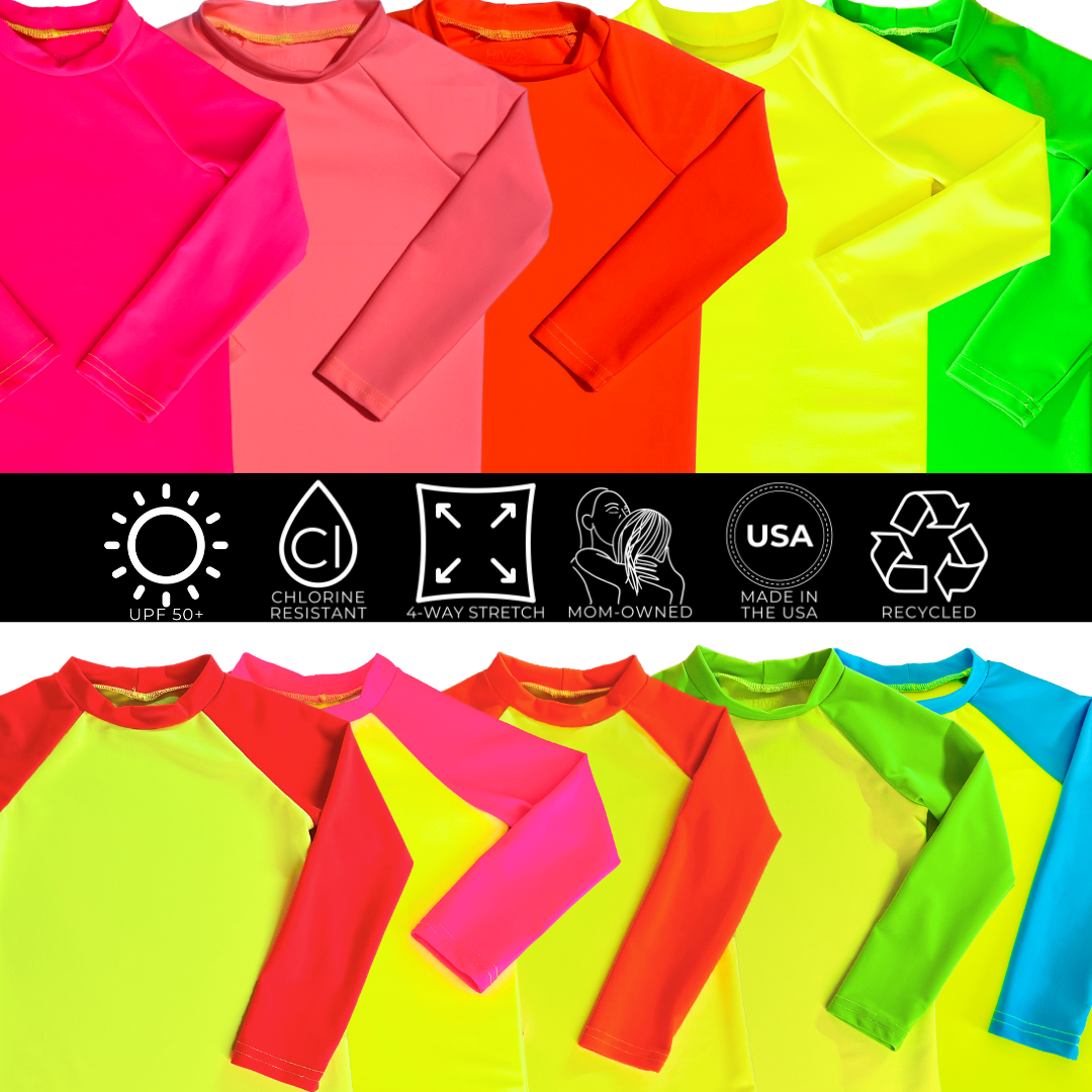 UPF 50+ Girls' Neon Swimwear | Bright Swimwear | HiViz Swimwear