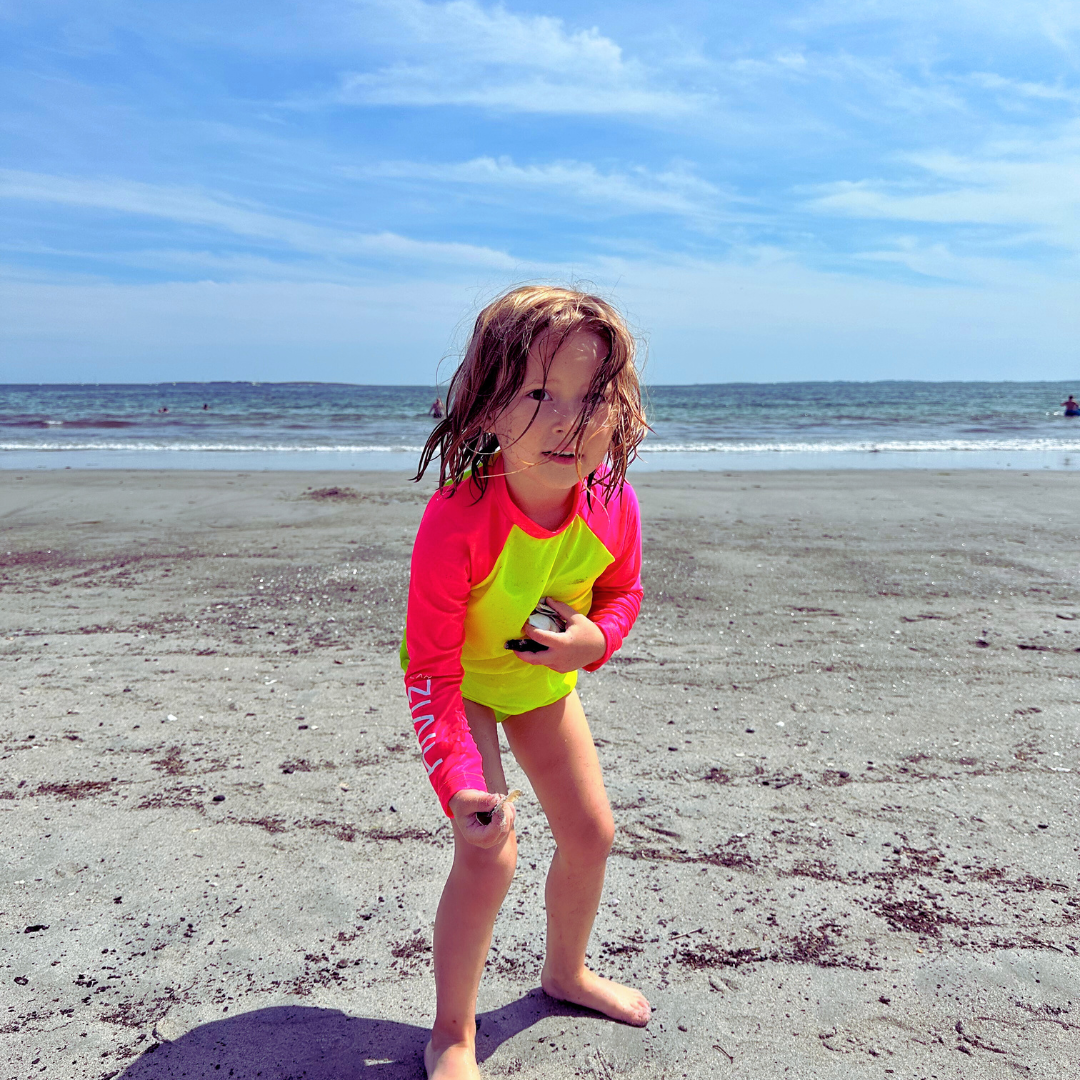 Kids' Neon Rash Guard in Neon Yellow and Green | UPF 50+ | HiViz Swimwear