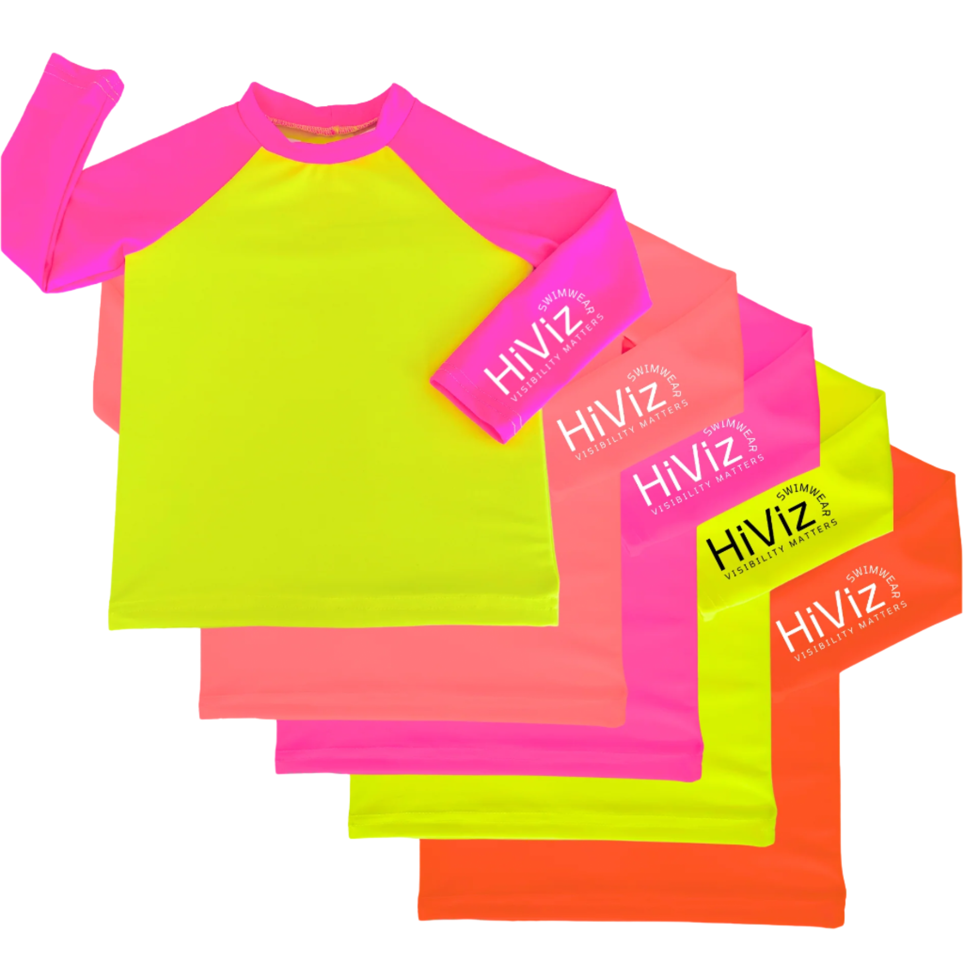 HiViz Bright Kids' Swimwear | UPF 50+ Neon Swimwear for Sun and Water ...