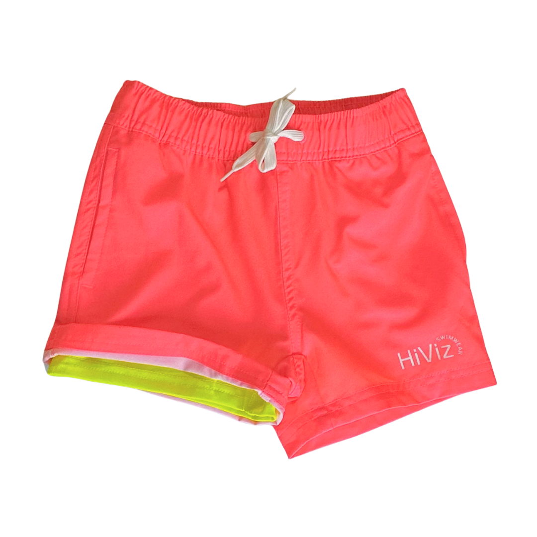 Toddler Neon Pink Swim Shorts | Bright Swimwear for Water Safety